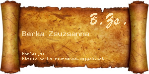 Berka Zsuzsanna névjegykártya